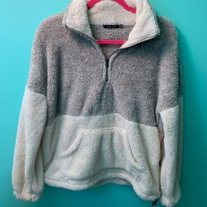 Fuzzy Colorblock Pullover